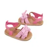 Sandalen Sommer Baby Mädchen Sandalen Gingham Bowknot Strandschuhe Anti-Rutsch weiche Sohle Plaid Born Prewalker First Walking Schuhe 0-18M 230417