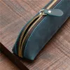 Pencil Bags 5 PCS Vintage Leather Pencil Case Cowhide Fountain Pen Box Makeup Brush Pouch Holder School Office Stationery Bag Wholesale X2 230417