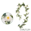 Flores decorativas Eucalipto artificial Garland 1,6m/5,2 pés de seda falsa videira de flor de seda de seda videira