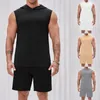 Herren-Trainingsanzüge Herren-Sommermode mit Kapuze, ärmellose Tanktops, Hemden, Shorts, Strand, Hosenanzug