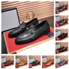 40 Style Nowe męskie buty podwójne klamra Ozdobiona czerwono-zielona taśma Stopa Czarne biznesowe buty skórzane rozmiar 38-46