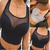 Damestanks 2023 Atleisure Mesh Splice Solid Bra Fitness Top Hollow Out Bralette Slim Clothing For Women Tank