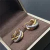 Luxury Brand Silver color Trinity Earrings Womens Temperament Nail Ring Brand Party Premium Jewelry