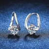 Stud Cosfix S925 Boucles d'oreilles en argent Drop Drop 1 Carat D Couleur Boucles d'oreilles pour les cadeaux d'anniversaire de fille 231116