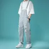 Men's Jeans Fashion Men Ripped Denim Overalls Korean Style Loose Straight Male Suspender Casual Couple PantsMen's