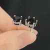 3mm/4mm/5mm.6mm/7mm/8mm hommes femmes boucles d'oreilles classiques pour plaqué or blanc brillant noir CZ boucles d'oreilles joli cadeau de bijoux pour les amis