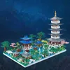 Bloqueia a arquitetura chinesa Micro Bloco Modelo Tower West Lake Trees Diy Diamond Bricks com brinquedos leves para crianças presentes para adultos