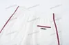 Xinxinbuy Men designer tee t shirt 23SS Paris Red Stripe Letter broderi kort ärm bomullskvinnor svart vit röd s-2xl