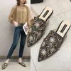 Slippers 2022luxury Women Mules Lady Summer китайские тапочки женские туфли 2019 Новые низкие каблуки.