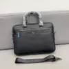 Aktetas Designer Tas Luxe laptoptas Streep Effen Kleur Ontwerp Grote strepen Leren Aktetas Zakenlieden Tas Kerst Logistiek Levering Stofzak erg mooi