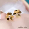 Classic Sterling Sier Clover Stud Earrings High End Ladies Fashion Brand Jewelry Party Accessories 231116