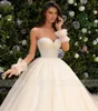 2024 Luxury Sweetheart Ball Gown Wedding Dress Beading Pearls Tiered Ruffled Court Train Brud Gowns Vestido de Novia Casamento Custom Made Made