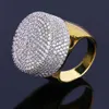 Mens Hip Hop Gold Ring Jewelry Fashion Iced Out High Quality Gemstone Simulation Diamond Rings For Men272w