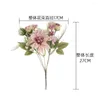 Decorative Flowers Bouquet Artificial Silk Flower Chrysanthemum Rose Fake Floral Plant Wedding Bride Party Home Decoration Valentine's