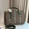 Checkered Large Pillow Bag Women Large Capacity Tote Bag Traveling Bag Splicing Colors Cowhide Genuine Leather Zipper Open Detachable Leather Shoulder Strap