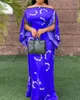 Etnische kleding moslim mode Afrikaanse jurken voor vrouwen 2023 Nieuwheid pure print maxi femme gewaad korte mouw nigeriaanse kleding