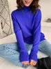 Kobiety swetry Rose Red Autumn Winter Sweater Pullover Podstawowy zielony golf groźny jumper vintage dzianinowe swetry dla kobiet 231117