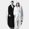 Men's Sleepwear Men Men extra Longo Térmico Waffle Coral Lão Bath Robe Winter Flanela grossa Bath Bath Bath Robe Vestido de Vestido Masculino Quimono