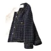 Mélanges de laine pour femmes Style coréen Tweed vestes femmes élégant mélange laine manteau avec poches femme automne simple boutonnage vêtements d'extérieur bureau dame 231117