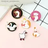 Pins Brooches Cartoon Untitled Goose Game Brooch Creative Animal Bite Knife Cute Enamel Pins Bag Clothes Lel Badge Accessories Friends GiftsL231117