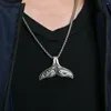 Hänghalsband amulett späckare val svans halsband charm rostfritt stål smycken