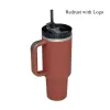 Schokoladengold 40 Unzen Quencher H2.0 Becher Tassen Camping Reise -Fahrzeugbecher Edelstahl Tumbler Tassen mit Silikongriff Ostertag Geschenk