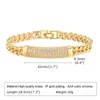 Bracelet Curban cubain pour femmes, chaîne épaisse en CZ, barre incurvée, bijoux plaqués or, 231116