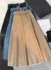 Spódnice Releft Classic Faux Pu skórzane długie spódnice z paskami mody w talii spódnice panie kobiet jesienna zima 231116