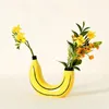 Vases Vase arc-en-ciel moderne en résine de banane, ornement créatif en forme de U, Pot de fleur, centres de table pour salon, bureau, décoration de maison 231116