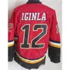 Hombres Retro hockey''nHl'' 12 Jarome Iginla Jersey Vintage 2 Al Macinnis 9 Lanny McDonald 10 Gary Roberts 68 Jaromir Jagr Theoren Fleury Joe