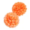 Decorative Flowers 30pcs Daisy Artificial Fake Flower Silk Spherical Heads Bulk Wedding Party Decor Orange
