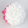 Decorative Flowers Wedding Bouquets For Bride Crystal Silk Roses Bridesmaid Hand Holding Bouquet Artificial