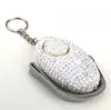 Portachiavi con allarme uovo Bling Bling da 130 dB Allarme autodifesa con diamanti per ragazza donna con portachiavi a luce LED