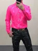 Herren Leder Kunstleder Mauroicardi Frühling Herbst Cool Tailliert Schwarz Rosa Gelb Glänzend Reflektierend Dehnbar Kunstleder Hemdjacke Herren Emo Kleidung 231116