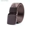 Bälten Mäns kvinnors vanlig färg Nylon Canvas Outdoor Training Belt Plastic Buckle PD004L231117