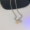 Chaînes Kpop Vintage Goth Punk Fleur Pendentif Chaîne Grunge Collier Pour Femmes Egirl Hommes Cool Y2K Esthétique Harajuku Bijoux Accessoires