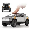 Diecast Modellauto 1/24 Tesla Cybertruck Pickup Legierung Automodell Druckguss Metall Spielzeug Geländewagen Automodell Simulation Ton und Licht Kinder Geschenk 230417