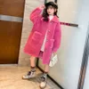 Coat Girls' fur coat thick and warm girls' coat cotton apron jacket girls' winter and autumn children's clothing 6 8 10 12 14 231117