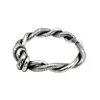 Cluster Rings S925 Sterling Silver Retro Hip Hop Knot Ring Temperament Men's Jewelry