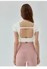 Kvinnors tankar klipper ut design Kort ärm Pink Elegant Casual Sporty Tshirt Top Fashion Yoga outfit snabb torr andas lyxstil