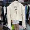 بدلات نسائية unxx cotton jetkets Blazer Women أنيقة أنيقة كلاسيكية الأرز الضخمة امرأة بيضاء 2023 الصيف القصيرة الرجعية y2k معطف أعلى