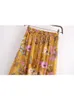 Юбки летняя мода с цветочным принтом на пляж пляж богемная плиссивная юбка из высокой эластичной талии A-Line Rayon Boho Maxi Юбки 230417