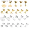 Stud 50pcs/lot 925 Silver Plated Blank Post Earring Studs Base Pin With Earring Plug Findings Ear Back DIY Jewelry Making AccessoriesL231117