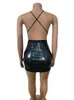 Casual Kleider Laser Chic Elegante Party Für Frauen 2023 Sommer Sexy Backless V-Ausschnitt Schlank Luxus Damen Urlaub Minikleid Vestidos