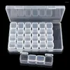 Nail Art Decorations 28 Cells Storage Case Rhinestones Gems Accessories Glitter Crystal Beads Container Tool Clear