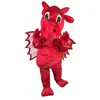 Desempenho trajes da mascote do dragão vermelho dos desenhos animados carnaval presentes de halloween unissex fantasia jogos roupa férias ao ar livre roupa de publicidade terno