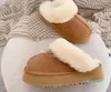 Australia nuevo patrón zapatillas de suela gruesa botas cálidas para mujer mini media bota de nieve invierno esponjoso peludo satén tobillo botas caja