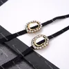 Vintage Black Rope Collier Collier G Diamant Perle Colliers Lettre Pendentif Bijoux Avec Boîte