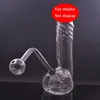 Yaratıcı şekil cam yağ brülörü bong nargile teçhizatı/köprü içi sigara içen su borusu 30mm top grafik yağı brülör borusu 1 adet