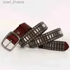 Riemen Nieuwe Cowboy Motorfiets Jeans Zware Metalen Klinknagel Riemen Voor Mannen Lederen Riem Punk Rock Mannelijke Str Ceinture HommeL231117